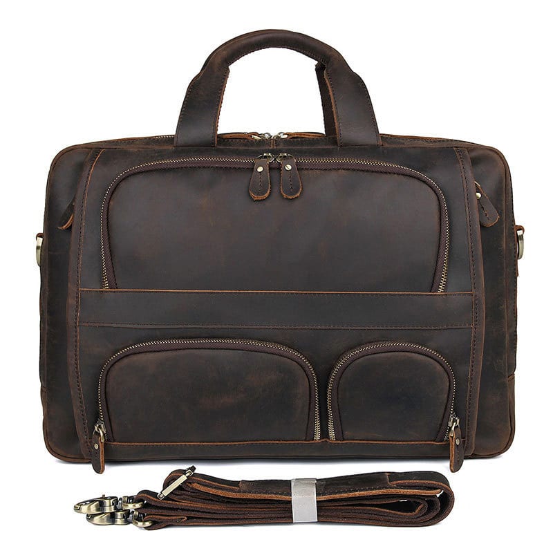 J.M.D Men's Bags All Seasons Real Cow Leather Handbags Briefcase For Business 