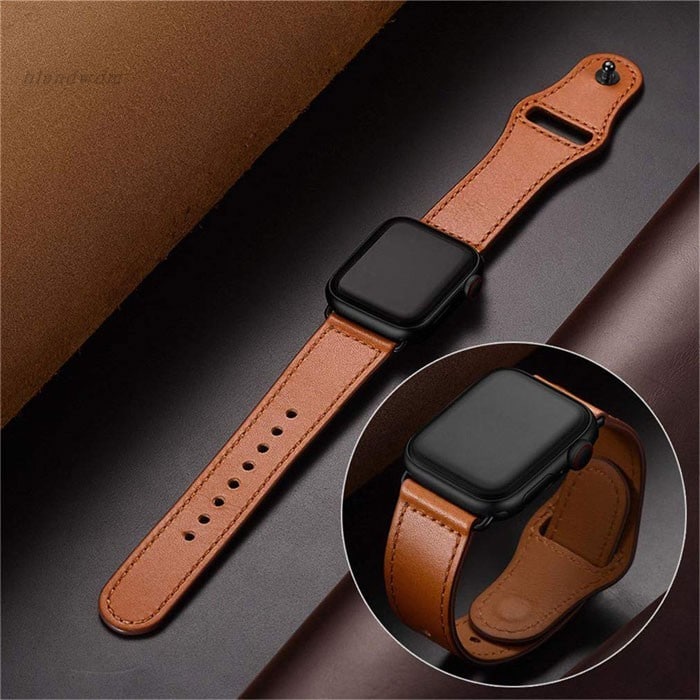 Watch with leather