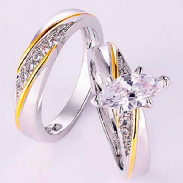 Cut White CZ Bridal ring