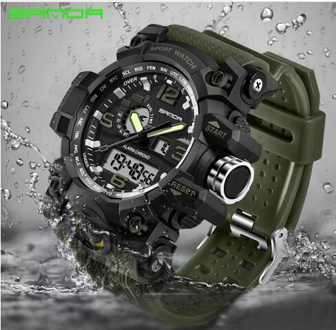 SANDA military watch waterproof sports watches