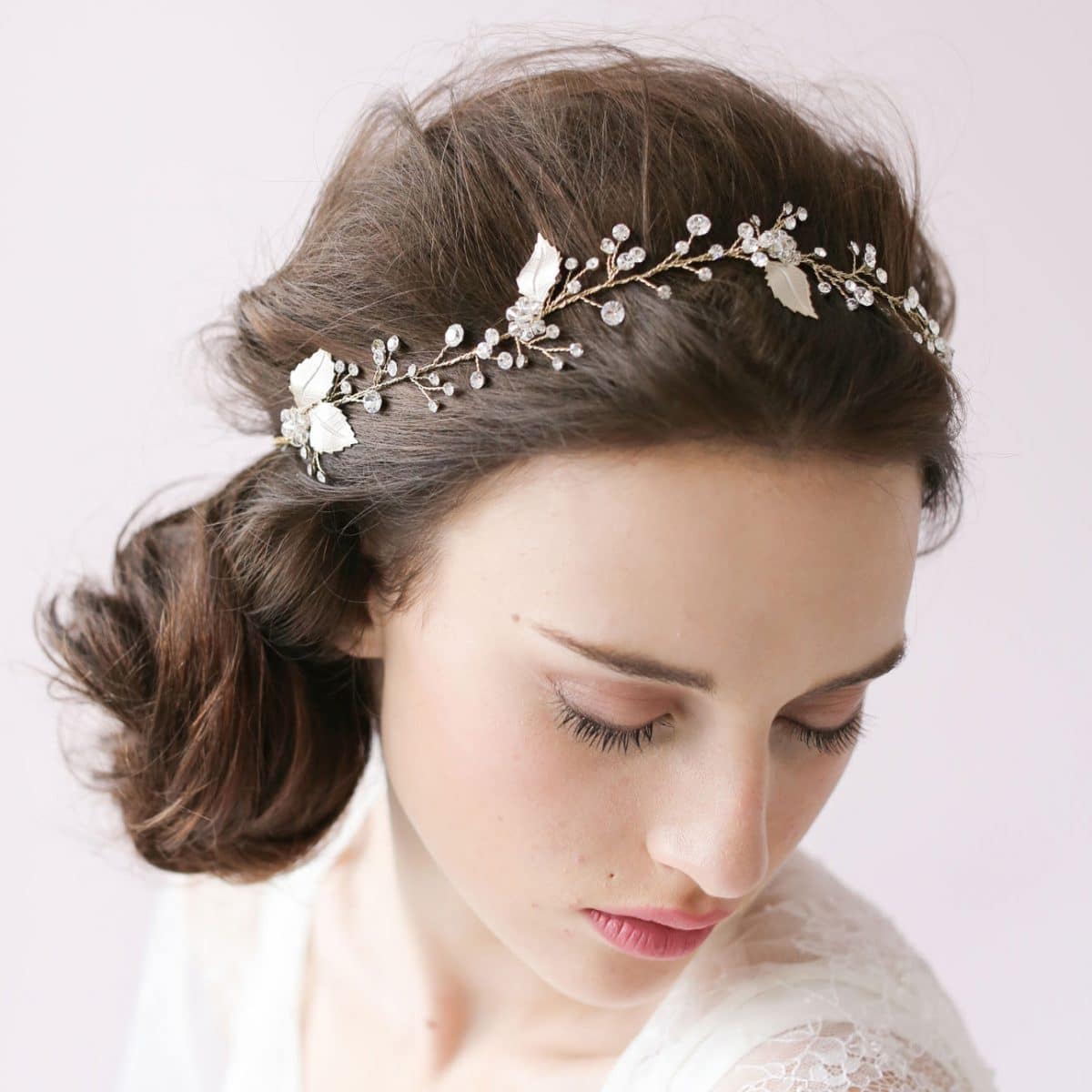 Handmade diamond crystal bride hair band