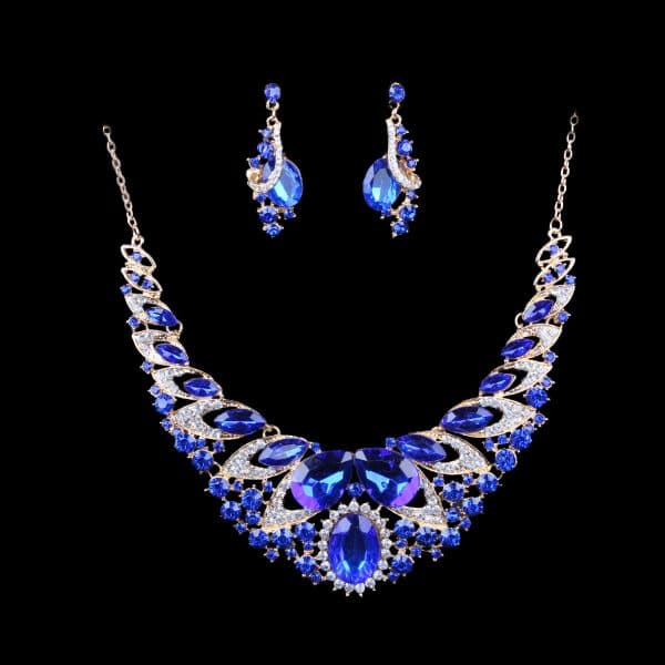 color exaggerated bride necklace set