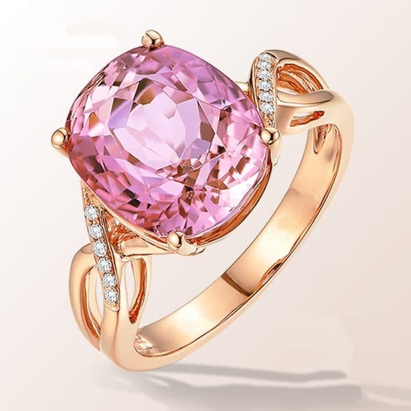 a natural pink tourmaline ring
