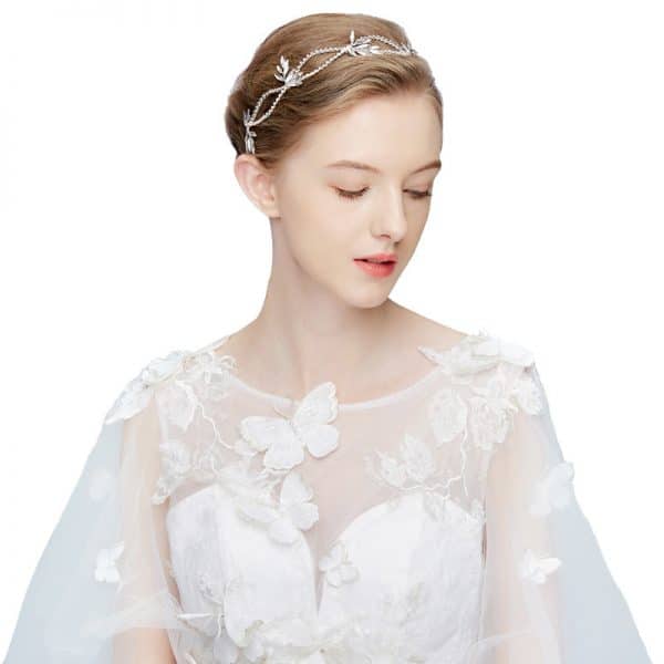 Korean bride headdress diamond hair